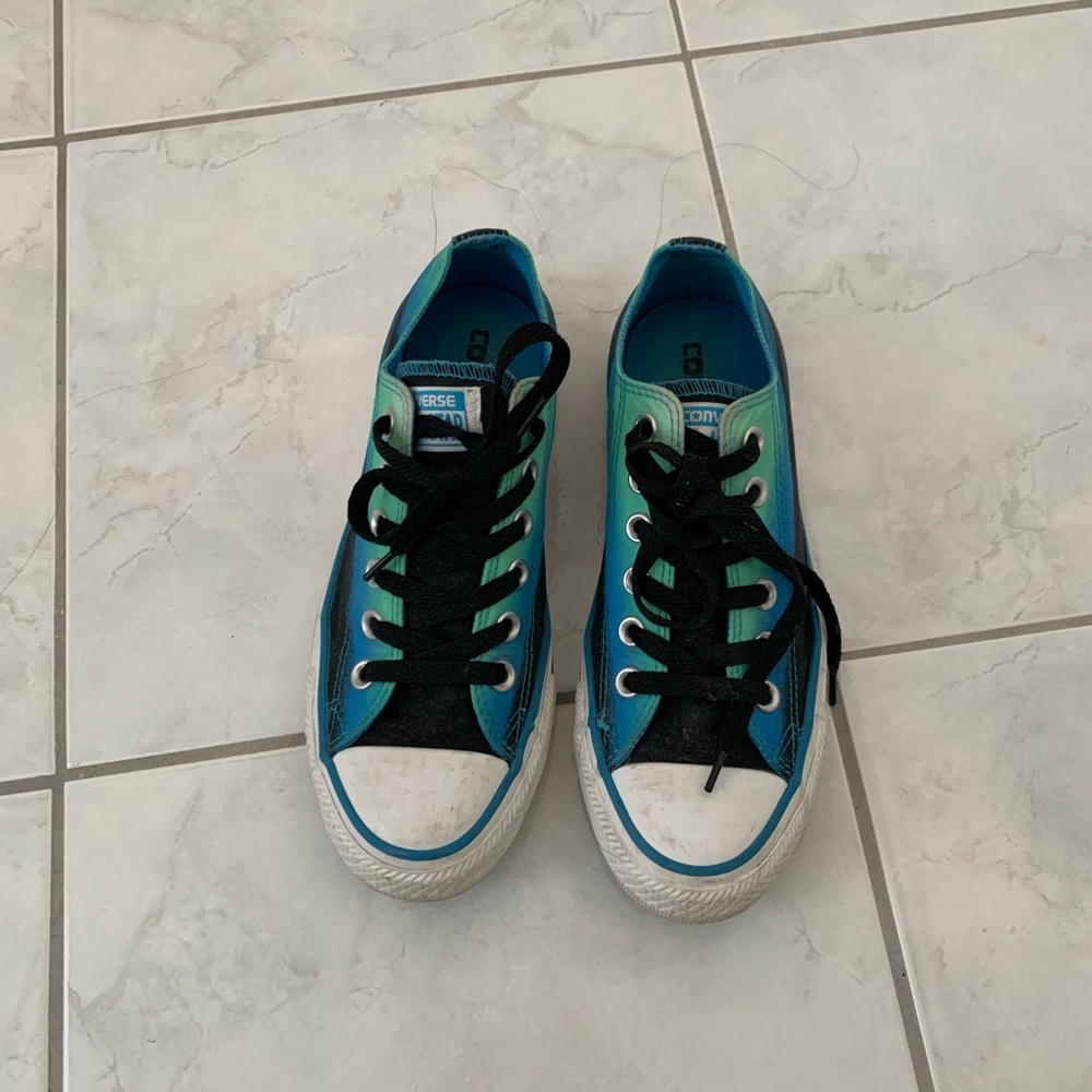 Converse Women's Blue and Green Sneakers